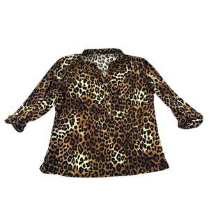 Lane Bryant Animal Print Button Down